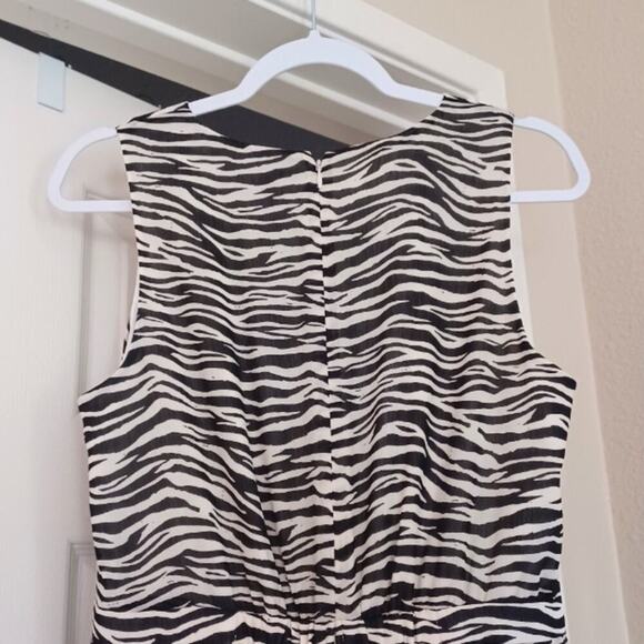 J. Crew Tiered Midi Dress Sleeveless Zebra Print 4 NWT - Picture 7 of 11